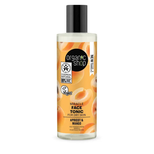 Organic Shopin ihmeellinen kasvojen tonikki kuivalle iholle, aprikoosi ja mango, 150 ml 