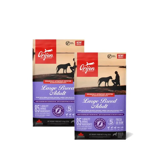 Orijen Canine Large Breed 11-pakkaus, 2 x 4 kg