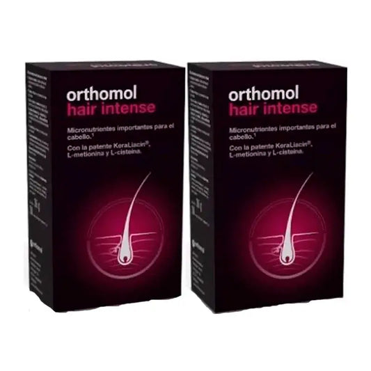 Orthomol Hair Intense, 2 x 60 kapselin pakkaus.