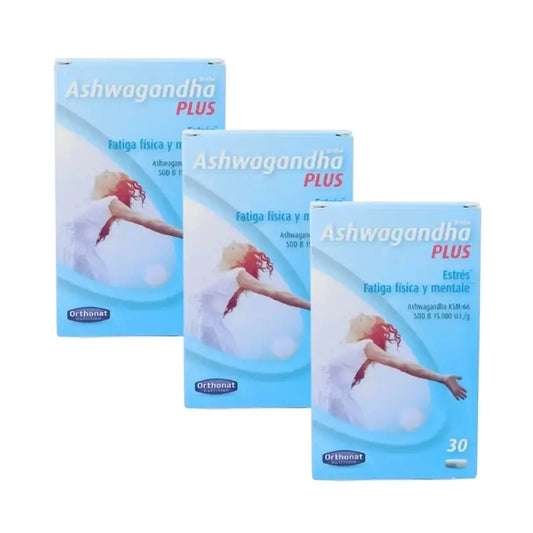 Orthonat Ashwaganda Plus, 3 x 30 kapselia