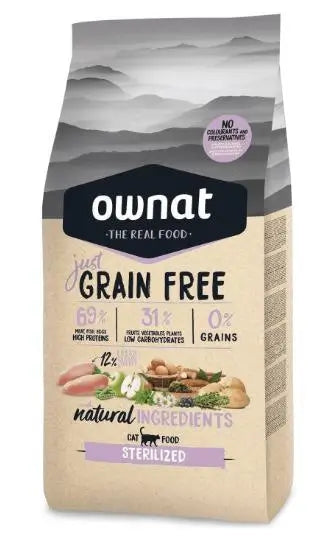 Ownat Just Feline Adult Sterilised Grain Free 1 kg, kissanruoka