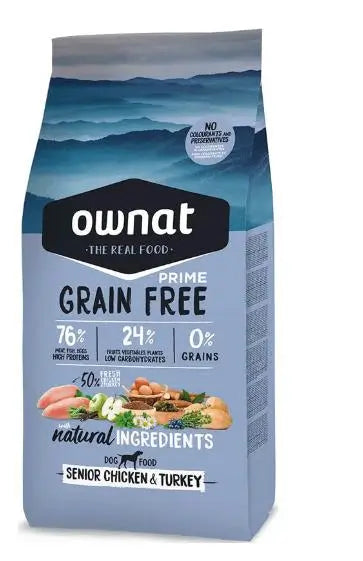 Ownat Prime Canine Senior Grain Free Kana- ja kalkkuna 3 kg, koiranruoka