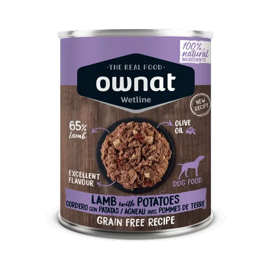 Ownat Wetline Koiranruoka, lammas ja peruna, 12 x 395 g 