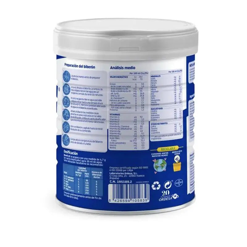 4 kpl:n pakkaus Blemil Plus 1 AE, 800 g