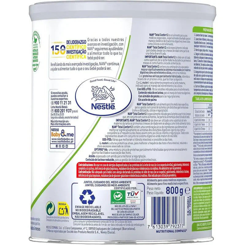 Nestlé Nan Total Confort 2 -vauvanmaito, 4 x 800 g:n pakkaus