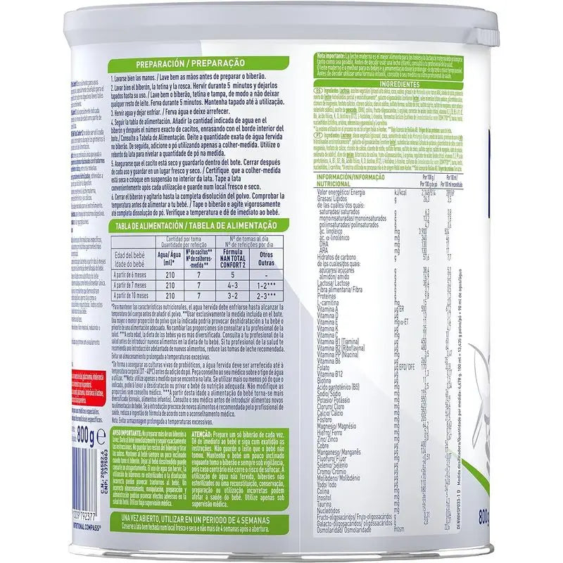 Nestlé Nan Total Confort 2 -vauvanmaito, 4 x 800 g:n pakkaus