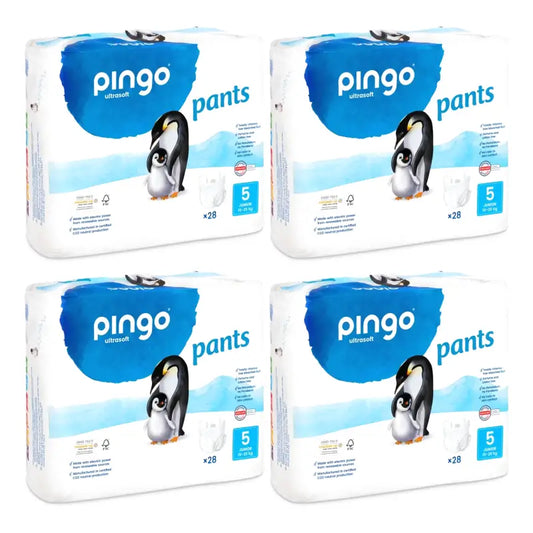 Pingo-ekologiset vaippahousut, koko 5 (11–25 kg), 4 x 28 kpl:n pakkaus