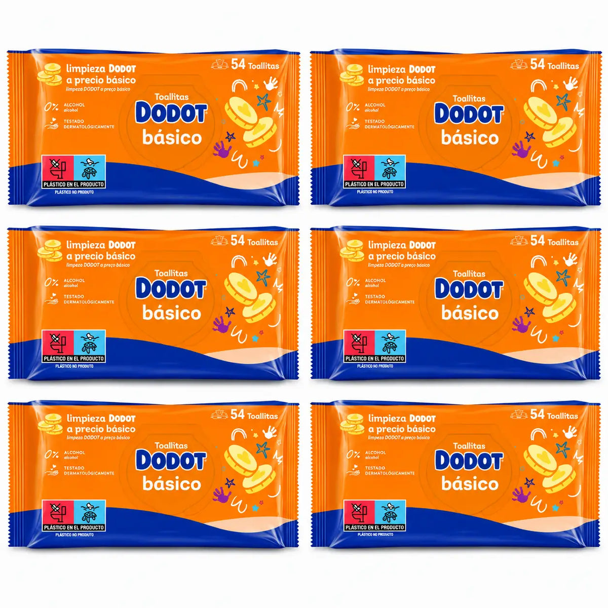 Dodot Basic -pyyhkeet, 6 x 54 (324 kpl)