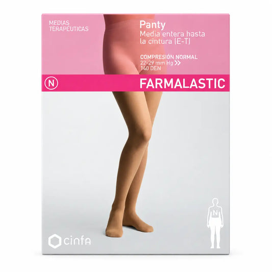 Farmalastic-kompressiosukkahousut, normaali kompressio, beige, koko Reina Plus