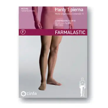 Farmalastic Compression Pantyhose Strong Compression Right Leg, Size Small