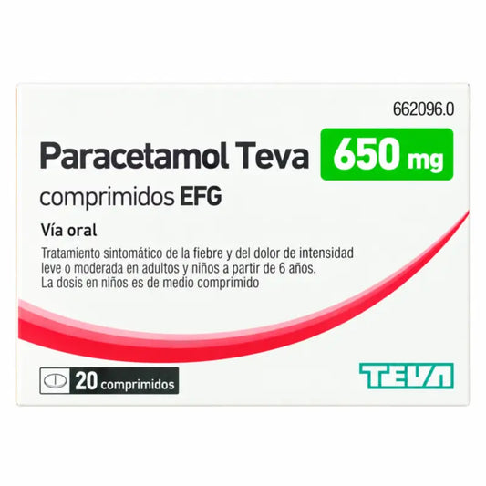 Parasetamoli Teva-Rimafar Efg 650 mg, 20 tablettia
