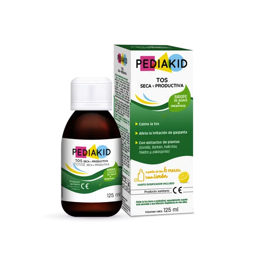 Pediakid-siirappi, sitruuna, kuiva ja tuottava yskä, 125 ml
