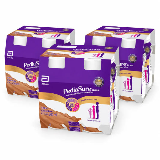 Pediasure Drink Chocolate lapsille, 4 pulloa à 220 ml, 3 kpl:n pakkaus