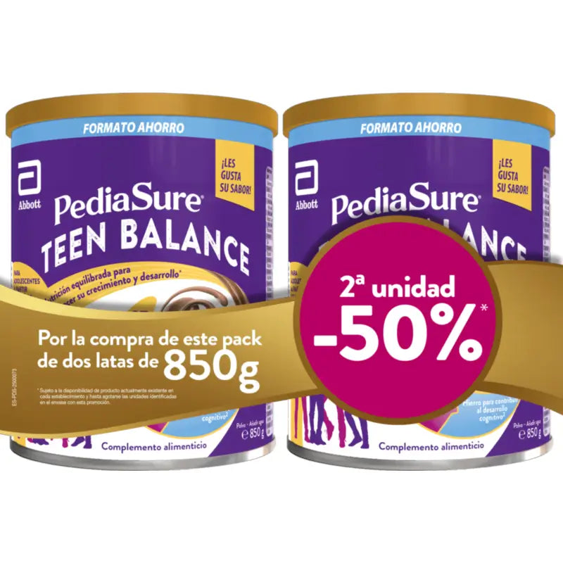 Pediasure-pakkaus: Pediasure Teen Balance, suklaa, 2 x 850 g