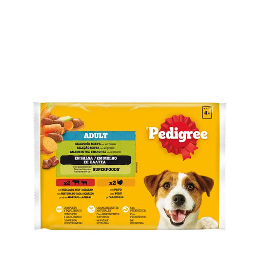 Pedigree -pussit, 4 kpl: naudanliha- ja siipikarjapasteija, 13 x 4 x 100 g
