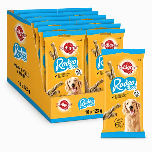 Pedigree Rodeo Duos, pekoni ja kana, 10 x 123 g