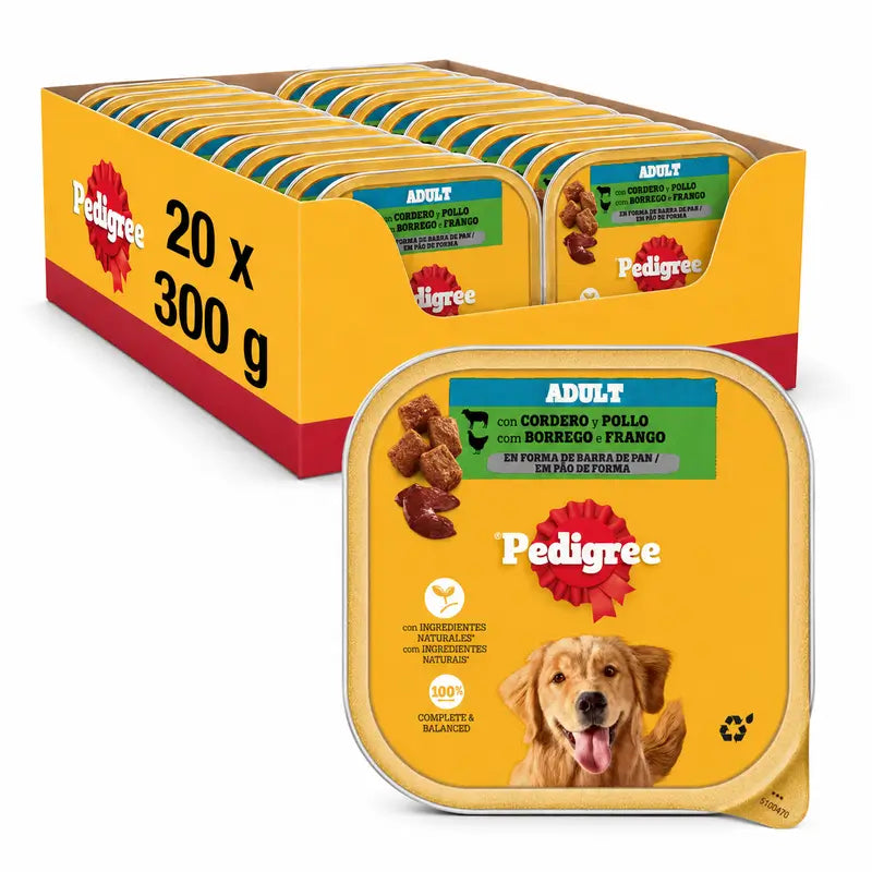 Pedigree -lammas- ja kanapurkki, 20 x 300 g:n pakkaus
