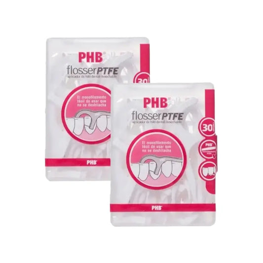 Phb Flosser PTFE -kertakäyttöinen hammaslankasovitin, 2 x 30 kpl 