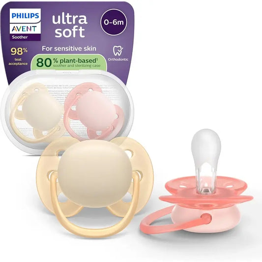 Philips Avent 2 erittäin pehmeää tuttia 0–6 kk tytöille