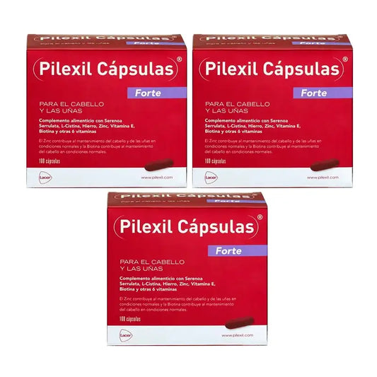 Pilexil Forte -kapselit, pakkaus 3 x 100 kapselia