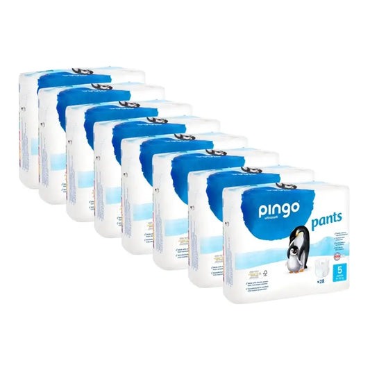 Pingo-ekologiset vaippahousut, koko 5 (11–25 kg), 8 x 28 kpl 
