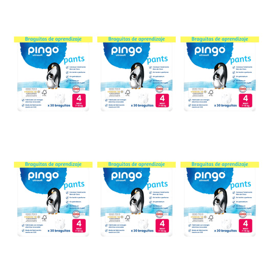 Pingo-ekologiset vaippahousut, koko 4 (7–18 kg), 6 x 30 kpl