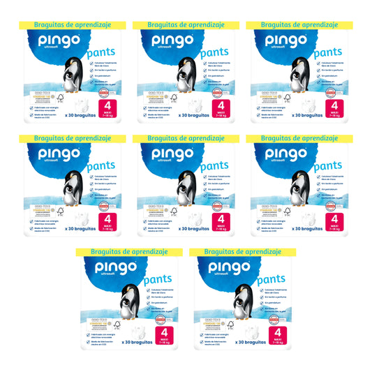 Pingo-ekologiset vaippahousut, koko 4 (7–18 kg), 8 x 30 kpl