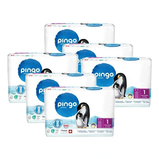 Pingo-ekologiset vaipat, koko 1 (2–5 kg), 6 x 27 kpl