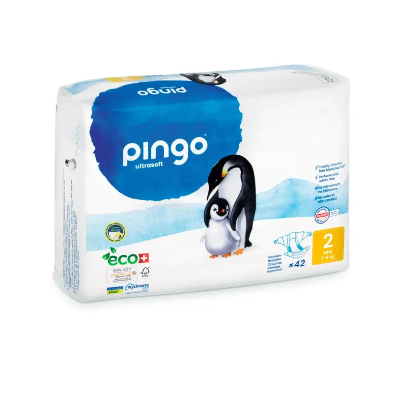 Pingo ekologiset vaipat, koko 2 Mini (3–6 kg), 42 kpl