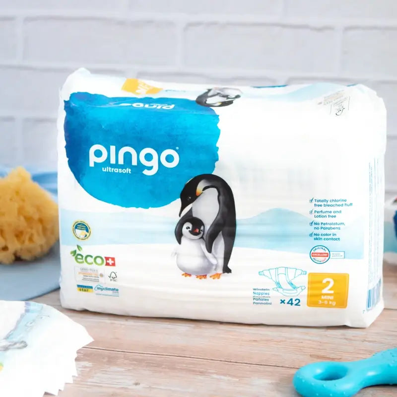 Pingo ekologiset vaipat, koko 2 Mini (3–6 kg), 42 kpl