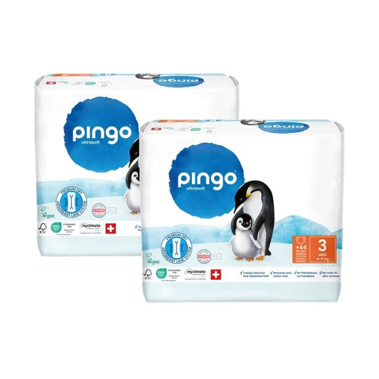 Pingo-ekologiset vaipat, koko 3 (4–9 kg), 2 x 44 kpl
