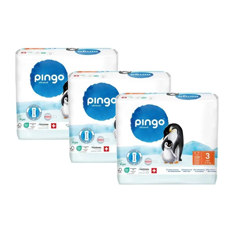 Pingo-ekologiset vaipat, koko 3 (4–9 kg), 3 x 44 kpl