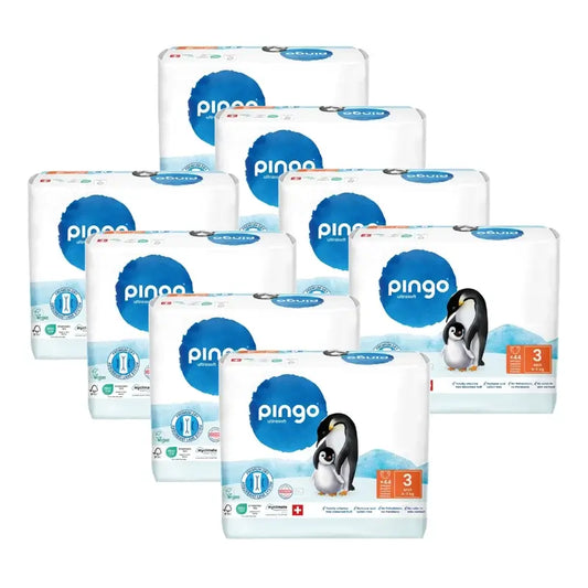 Pingo-ekologiset vaipat, koko 3 (4–9 kg), 8 x 44 kpl