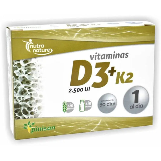 Pinisan D3+K2 Nutranature, 60 kapselia