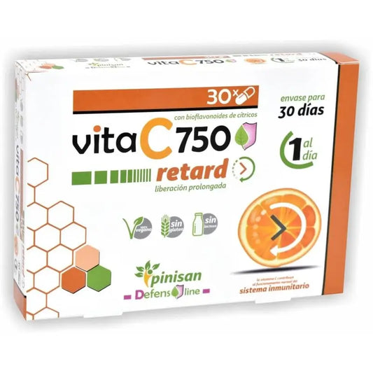 Pinisan Vita C Retard 750 mg, 30 kapselia