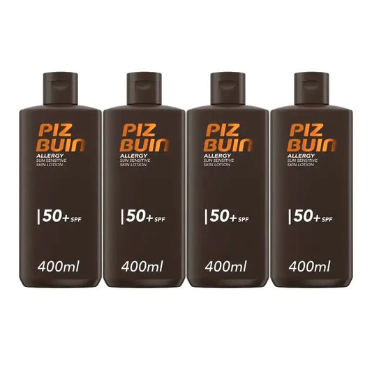 Piz Buin Allergy vartalolle tarkoitettu aurinkovoide SPF50, 4 x 400 ml:n pakkaus