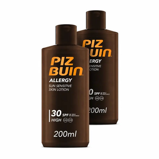 Piz Buin Allergy Protector vartalolle tarkoitettu aurinkovoide SPF 30  herkälle iholle, vartalovoide, UVA/UVB-suoja, 2 x 200 ml:n pakkaus