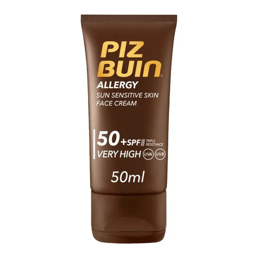 Piz Buin Allergy kasvojen aurinkovoide SPF 50 herkälle iholle, 50 ml