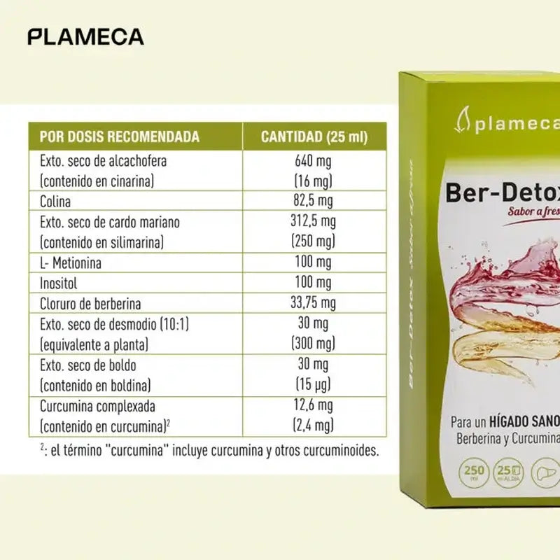 Plameca Ber-Detox, mansikanmakuinen, 250 ml