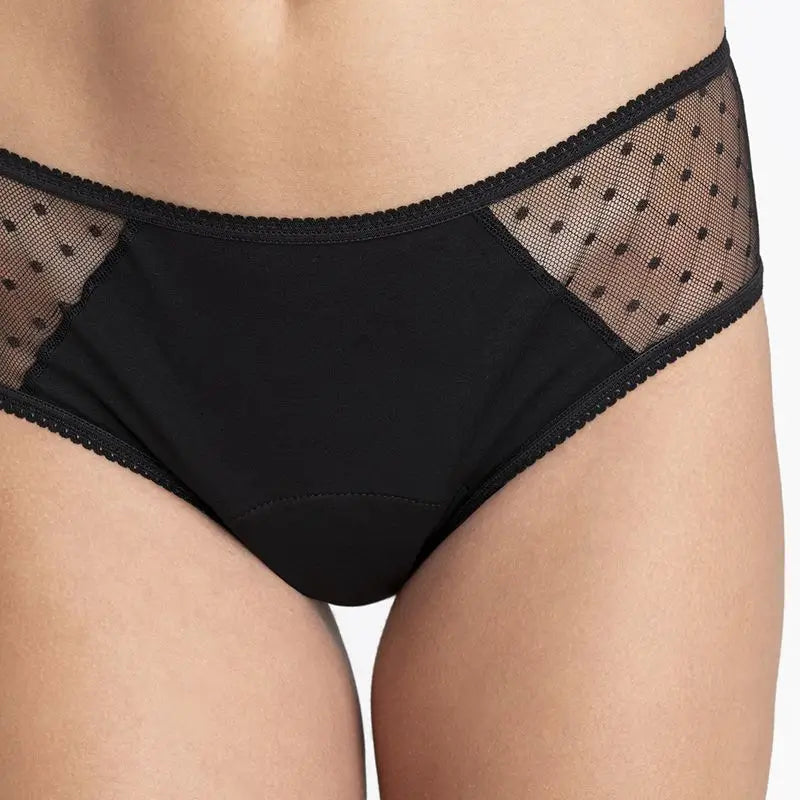 Platanomelon Kiwitas Classic Plumeti Menstrual Panties Black / S