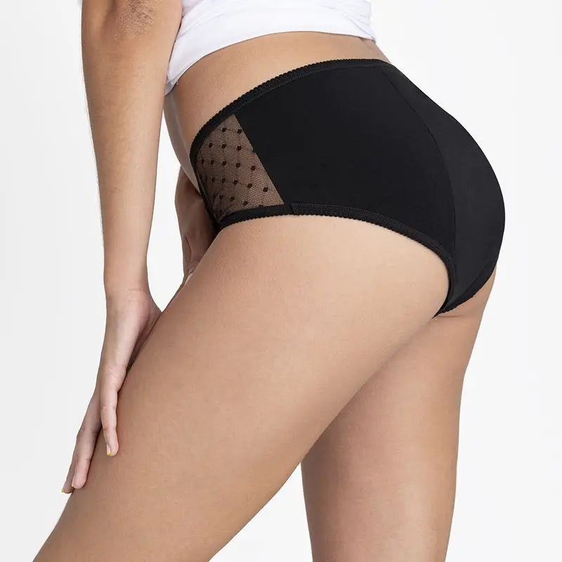 Platanomelon Kiwitas Classic Plumeti Menstrual Panties Black / S