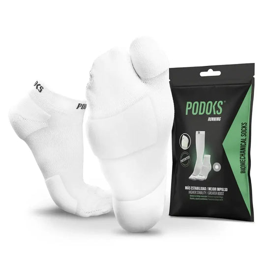 Podoks H2-juoksusukat, nilkkapituiset, valkoiset