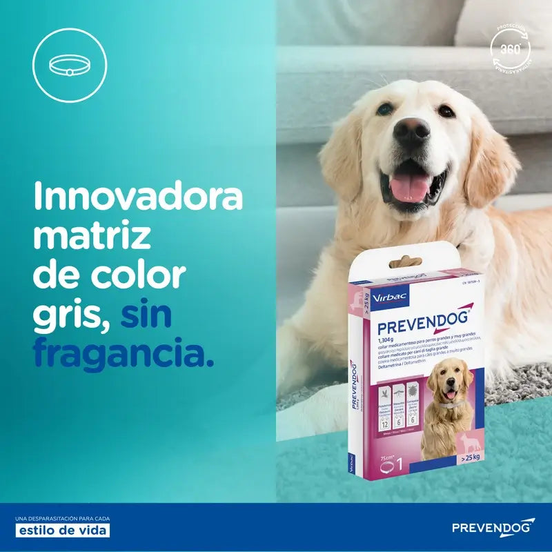 Virbac Prevendog -lois torjuntakaulapanta 75 cm, 2 kpl