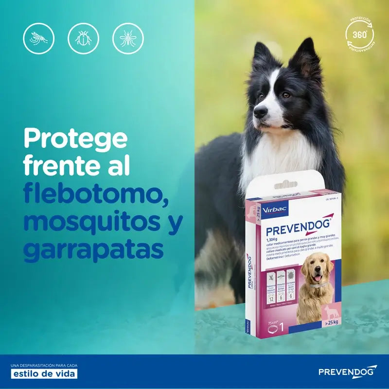 Virbac Prevendog -lois torjuntakaulapanta 75 cm, 2 kpl