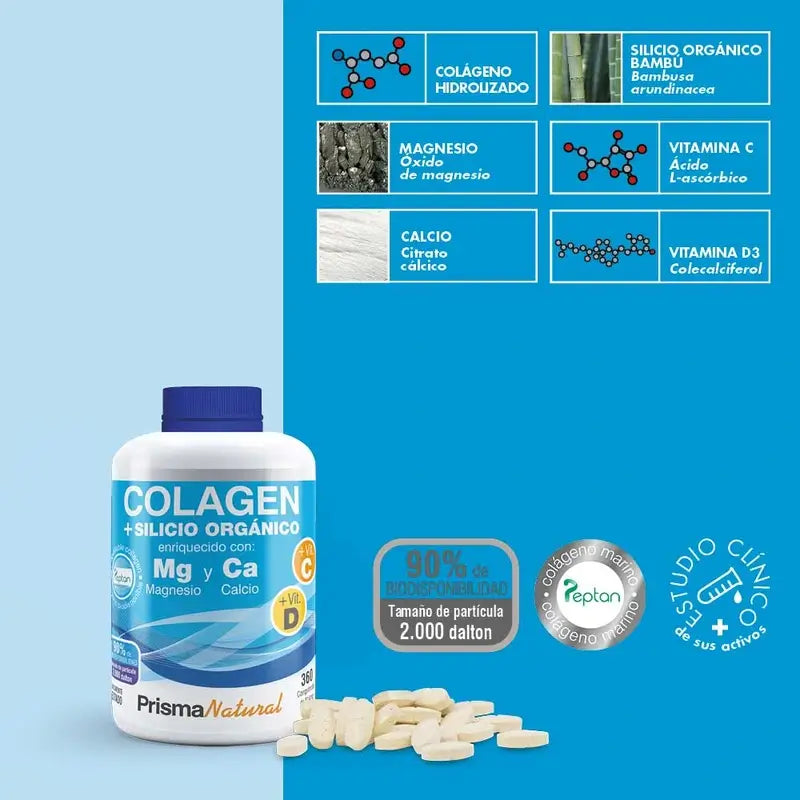 Prisma Natural: Peptan-merikollageeni + orgaaninen pii, 360 tablettia