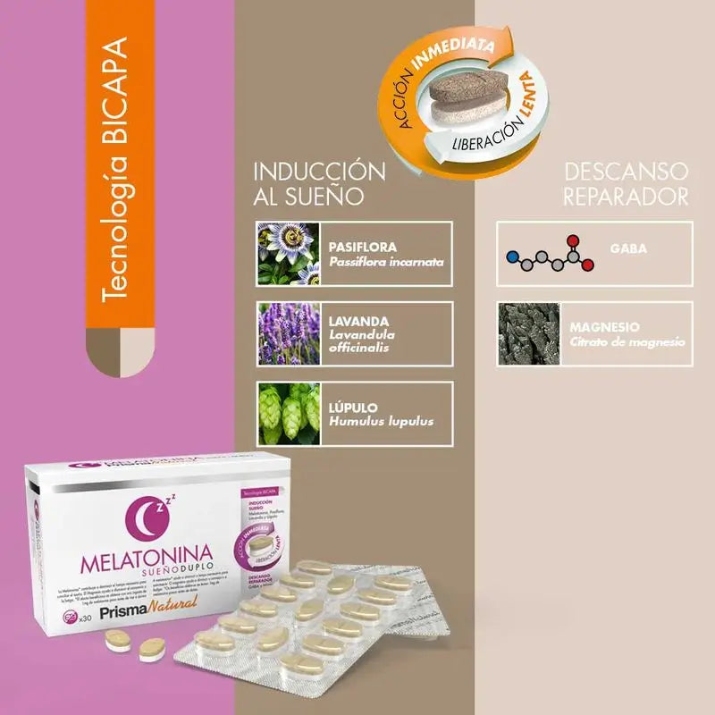 Prisma Natural Melatoniini Sueño Bicapa, 30 tablettia