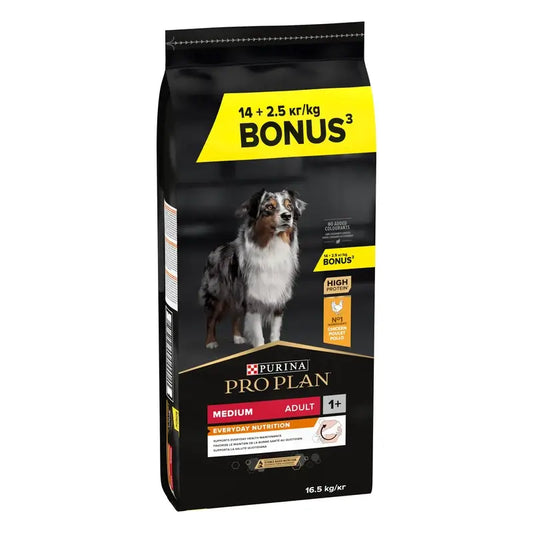 Pro Plan Canine Adult Medium 16,5 kg (14 + 2,5 ilmaiseksi)