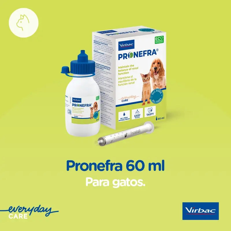 Virbac Pronefa 60 ml, munuaisten toimintaa tukeva ravintolisä koirille ja kissoille
