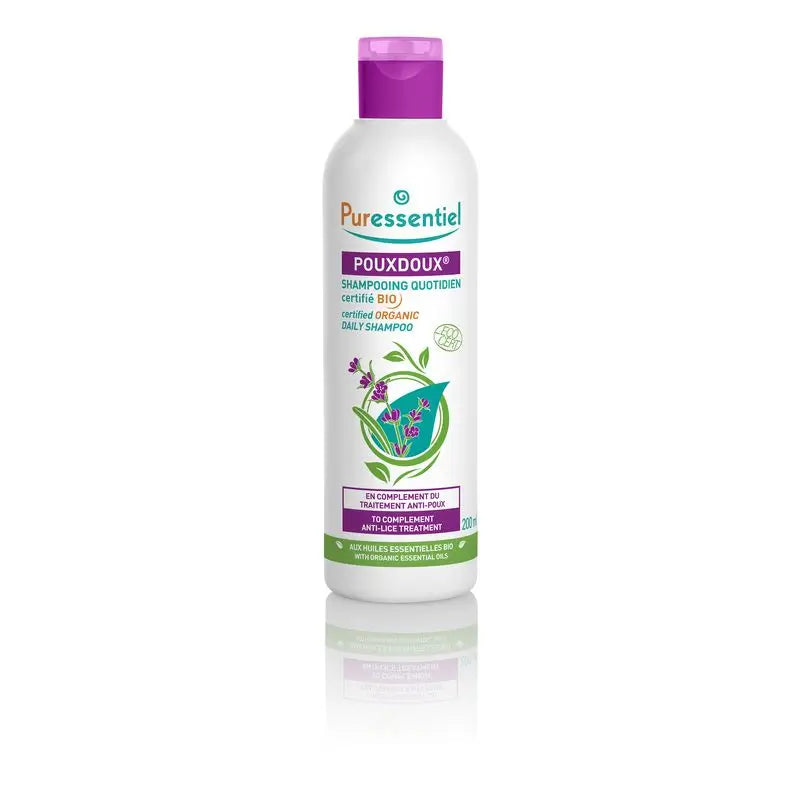 Puressentiel Pouxdoux -päivittäinen luomushampoo, 200 ml