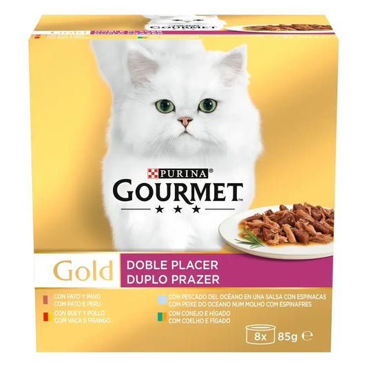 Purina Gourmet Gold Double Delight -valikoima, 8 x 85 g:n pakkaus, kissan kostearuoka